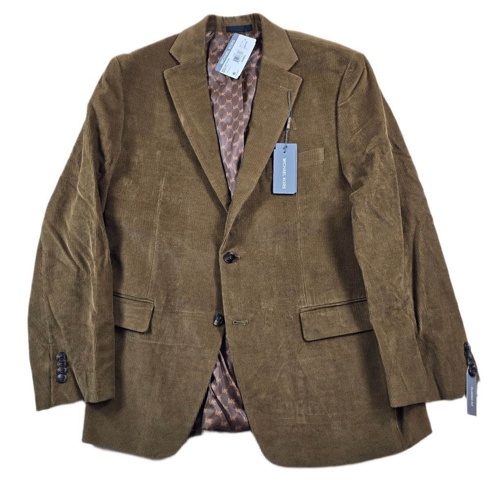 Michael Kors Corduroy Sport Coat Mens 42R 42 Vicuna‎ Brown Classic Fit $295 NEW